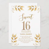 Golden Radiance Sweet 16 Invitation 招待状 (正面/裏面)