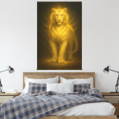 Golden Radiance White Tiger – Premium Fantasy Art キャンバスプリント (インサイチュ (寝室))