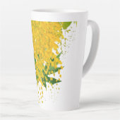 Golden Rain Cascade of Sunlight When Gold Falls Pe カフェラテマグ (右アングル)