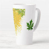 Golden Rain Cascade of Sunlight When Gold Falls Pe カフェラテマグ (右アングル)