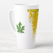 Golden Rain Cascade of Sunlight When Gold Falls Pe カフェラテマグ (左アングル)