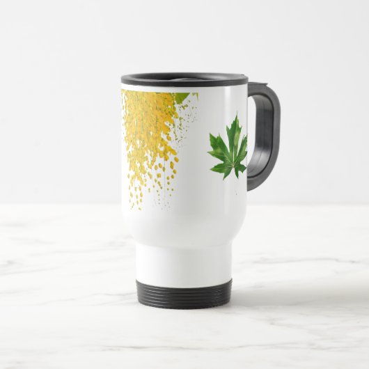 Golden Rain Cascade of Sunlight When Gold Falls Pe トラベルマグ (正面右)