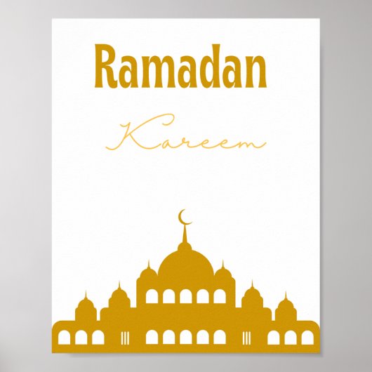 Golden "Ramadan Kareem" Wall Art  ポスター (正面)