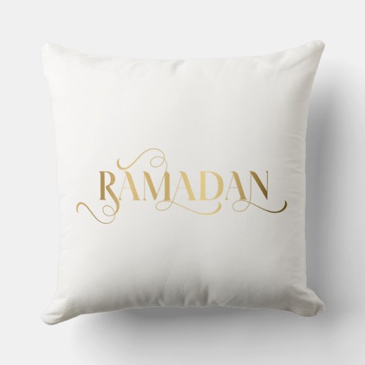 Golden Ramadan Typography Pillow  クッション (裏面)