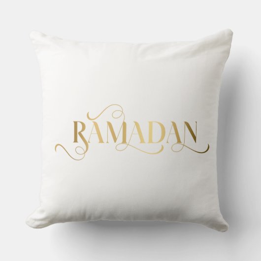 Golden Ramadan Typography Pillow  クッション (正面)