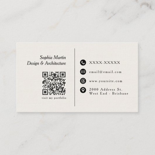 Golden Ratio Black QR Code Business Card 名刺 (裏面)