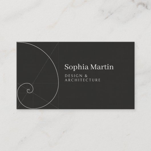 Golden Ratio Black QR Code Business Card 名刺 (正面)