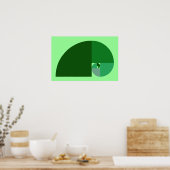 Golden Ratio, Fibonacci Spiral ポスター (キッチン)