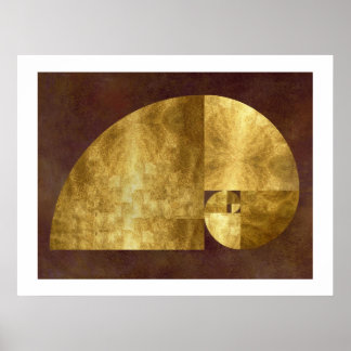Golden Ratio, Fibonacci Spiral ポスター