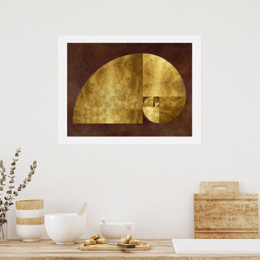 Golden Ratio, Fibonacci Spiral ポスター (キッチン)