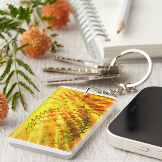 Golden Rays Passing Through A Large Pineapple キーホルダー (正面右)