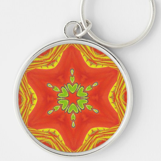 Golden red African Traditional colors キーホルダー (正面)