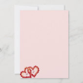 Golden red hearts wedding invitation 招待状 (裏面)