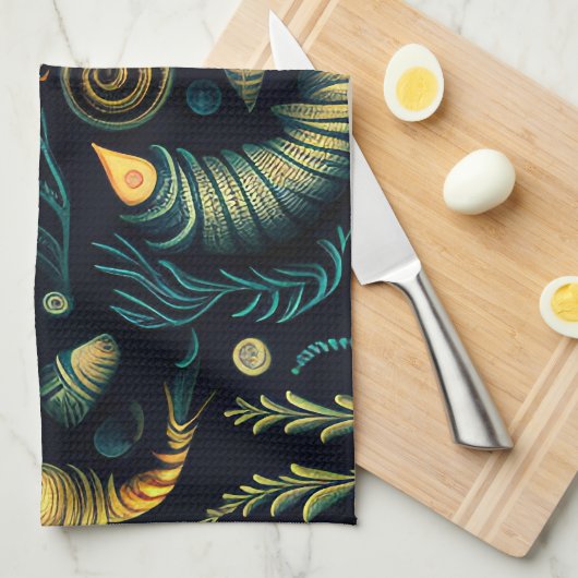 Golden Reefs キッチンタオル (四つ折り)