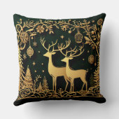 Golden Reindeer & Ornaments クッション (裏面)