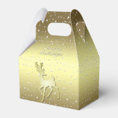 Golden Reindeer Snowy Holiday Favor Box フェイバーボックス (裏面サイド)
