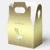 Golden Reindeer Snowy Holiday Favor Box フェイバーボックス (オープン)