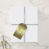 Golden Reindeer Snowy Holiday Gift Tag ギフトタグ (より糸付き)