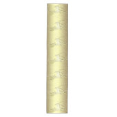 Golden Reindeer Snowy Holiday Table Runner ミディアムテーブルランナー (正面)