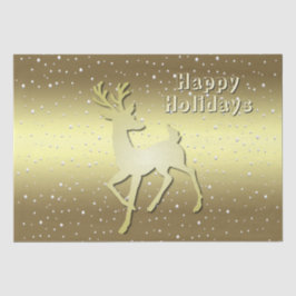 Golden Reindeer Snowy Holiday Tissue Paper 薄葉紙