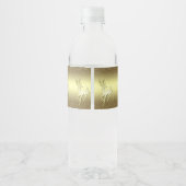Golden Reindeer Snowy Water Bottle Label ペットボトルラベル (裏面)