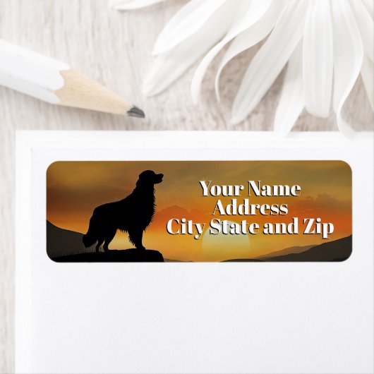 Golden Retirever Cool Return Address Labels ラベル (インサイチュ)