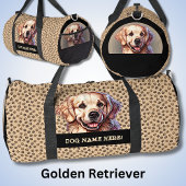 Golden Retrieverの名前または名前を追加 ダッフルバッグ