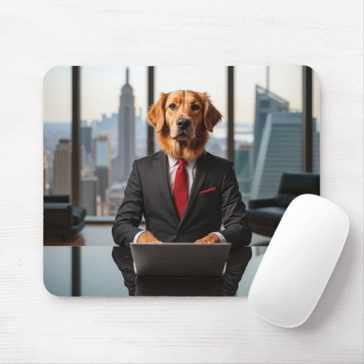 Golden RetrieverのCEO(オフィスモダン) マウスパッド (マウス)