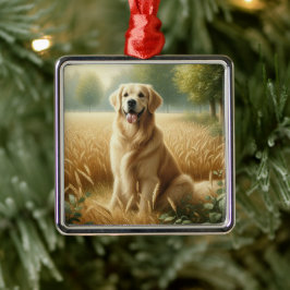 Golden Retriever メタルオーナメント