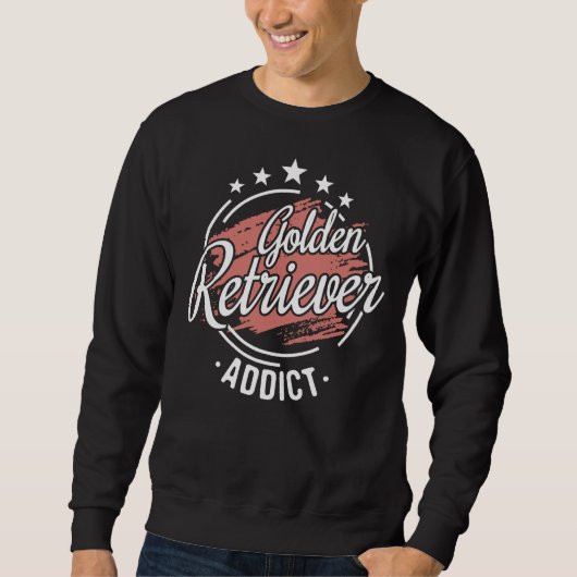 Golden Retriever Addict Cool Funny Nerdy Comic Gra スウェットシャツ (正面)