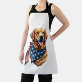 Golden Retriever Americana Vintage Engraved Shirt  エプロン (インサイチュ)