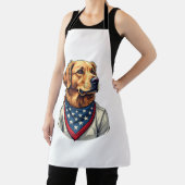 Golden Retriever Americana Vintage Engraved Shirt エプロン (インサイチュ)