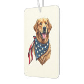 Golden Retriever Americana Vintage Engraved Shirt  カーエアーフレッシュナー (左)