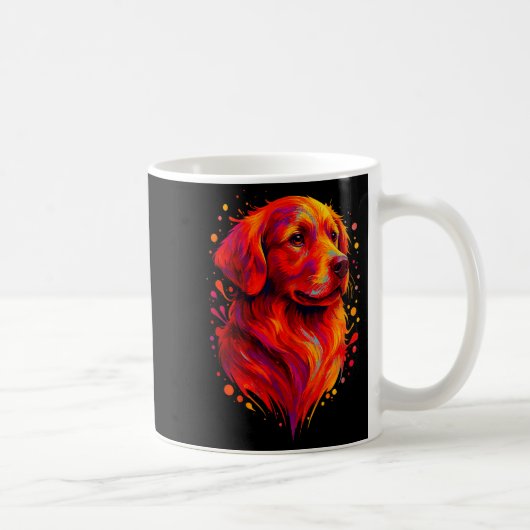 Golden Retriever Art Rtrait For Dog Owners コーヒーマグカップ (右)