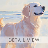 Golden Retriever at the Beach Art Print キャンバスプリント