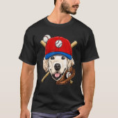Golden Retriever Baseball Player Coaches Catcher D Tシャツ (正面)