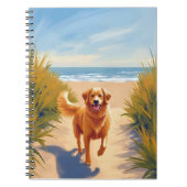 Golden Retriever Beach Path | Ocean Dog Pet ノートブック (正面)