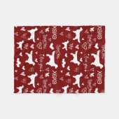 Golden Retriever Blanket with Heart Doodles  フリースブランケット (正面(横))