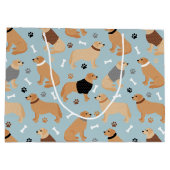 Golden Retriever Bones and Paws ラージペーパーバッグ (裏面)