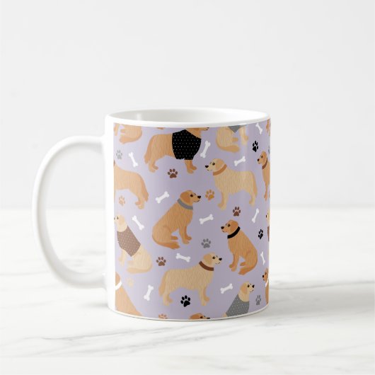 Golden Retriever Bones and Paws Coffee Mug コーヒーマグカップ (左)