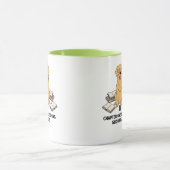 Golden Retriever Books Scholar Green Coffee Lover マグカップ (中央)