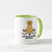 Golden Retriever Books Scholar Green Coffee Lover マグカップ (正面右)