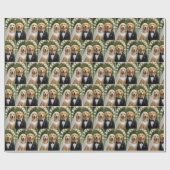 Golden Retriever Bride and Groom Portrait ラッピングペーパー (フラット)