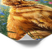 Golden Retriever & Butterfly | Expressive Art ポスター (角)