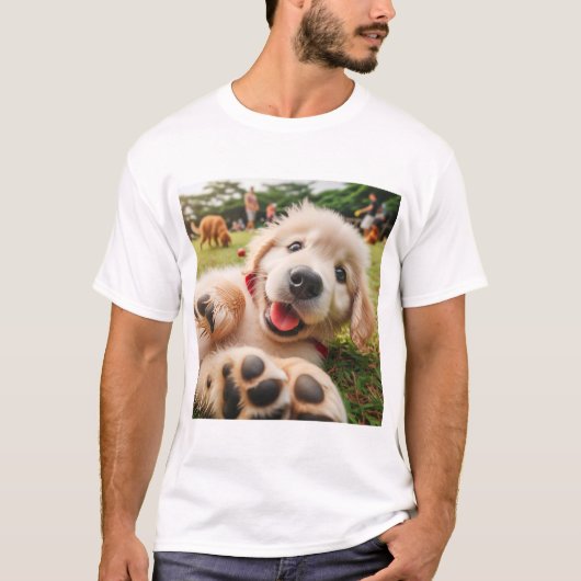 Golden retriever cachorro tシャツ (正面)