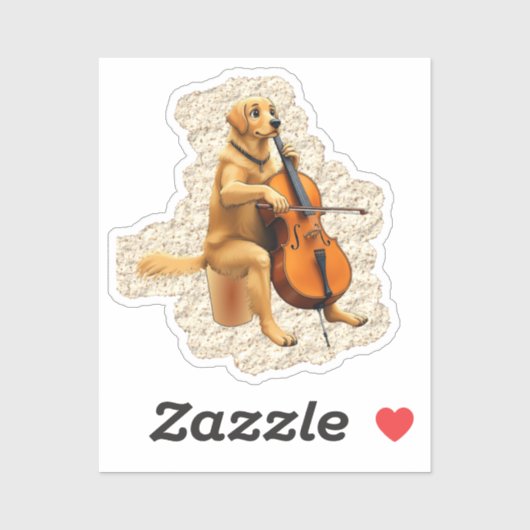 golden retriever cello シール (シート)