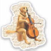 golden retriever cello シール (正面)
