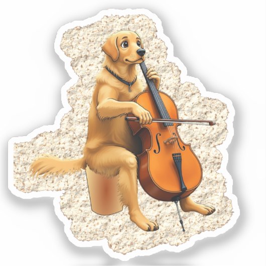 golden retriever cello シール (正面)