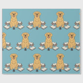 Golden Retriever Chapter One Academic Dog Blue ラッピングペーパー (フラット)