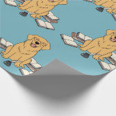 Golden Retriever Chapter One Academic Dog Blue ラッピングペーパー (角)